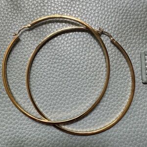 Very large gold over 925 sterling hoop earrings